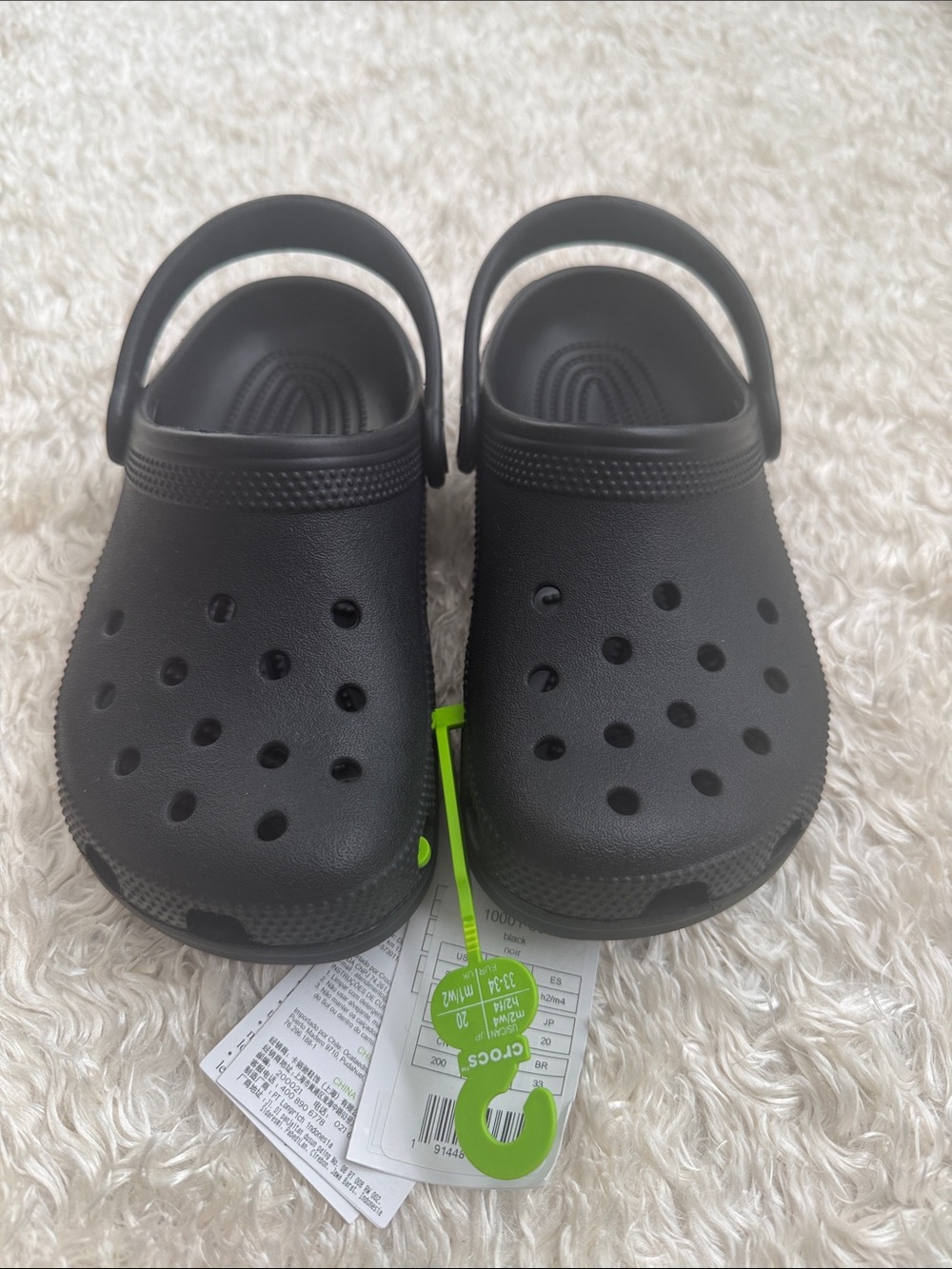 CROCS Kids Black Clog with Heel Strap